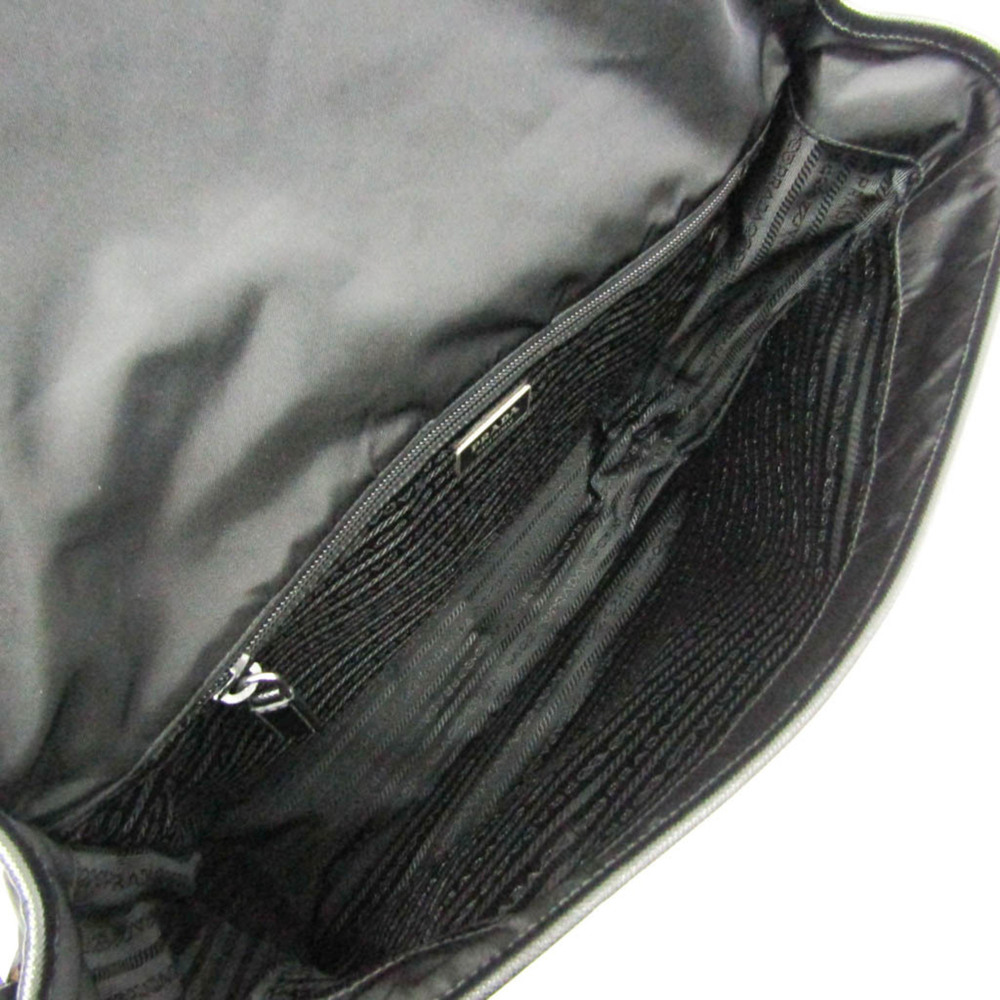 PRADA Black Leather Messenger Shoulder Bag - Picture 3 of 16